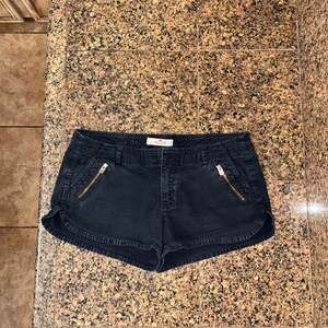 Hollister Black Low Rise Mini Shorts with Zipper Pockets